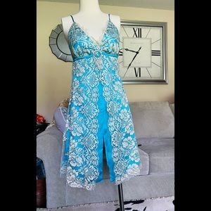 Designer Handmade Silk And Lace dress size M